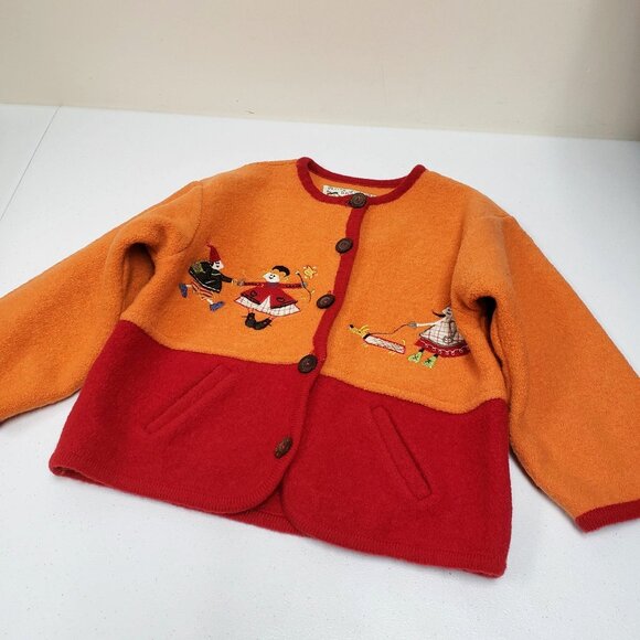 Petits Juniors DPAM Girls Wool Sweater Cardigan Size 6 - Picture 1 of 10